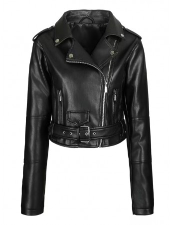  Fermuar Kapanışlı Siyah Şık Motosiklet Ceketi&hellip;