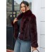 Koyu Kırmızı Suni Kürk Ceket