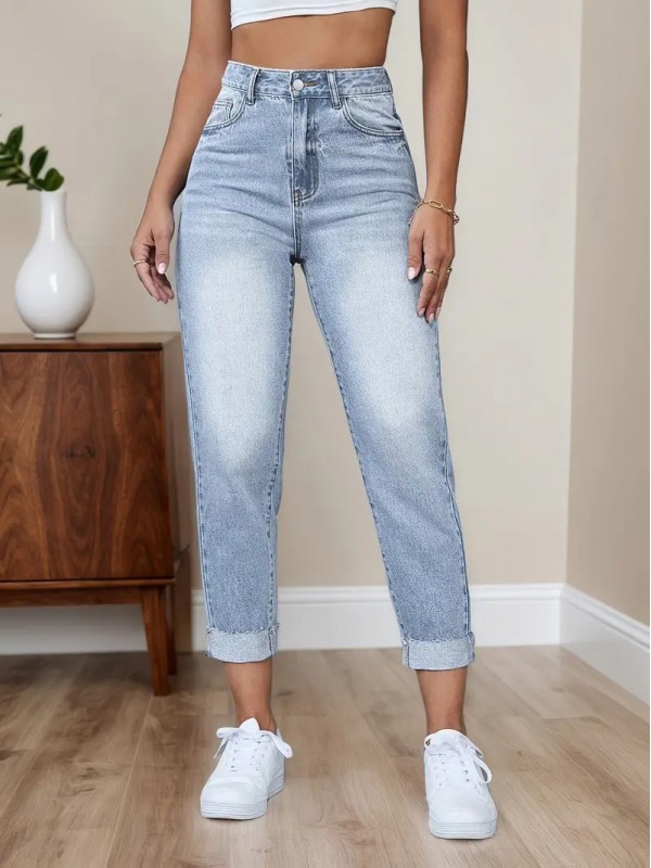 Yüksek Bel Esnek Mavi Skinny Jean&hellip;