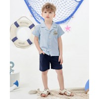 CARETOO Toddler Boy Summer Outfits Short Sleeve Bu