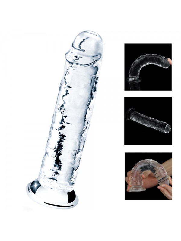 D-16 19 CM ŞEFFAF DİLDO TESTİSSİZ&hellip;