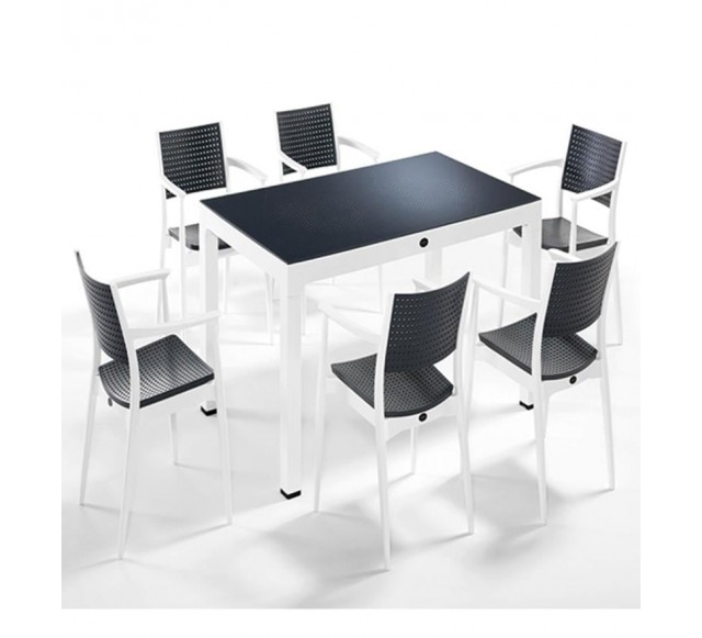 Novussi Seginus Set Beyaz-Antrasit 6 Lı