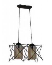 Beliz 2 li Siyah Camlı Avize