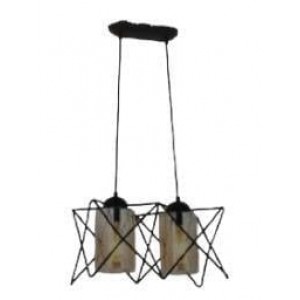 Beliz 2 li Siyah Camlı Avize