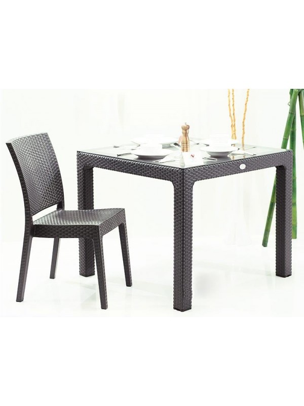 Novussi 90*90 Rattan Camlı Antrasit Masa Classi R0… Novussi 90*90 Rattan Camlı Antrasit Masa Classi R0…