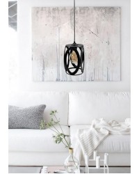 Oval Tekli Sarkıt Avize Siyah