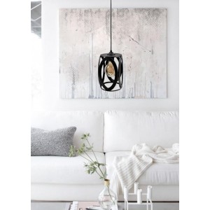 Oval Tekli Sarkıt Avize Siyah