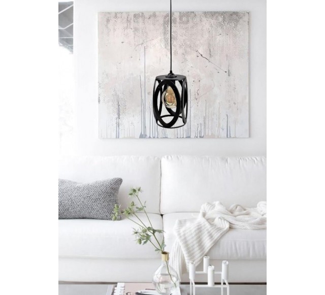 Oval Tekli Sarkıt Avize Siyah&hellip;